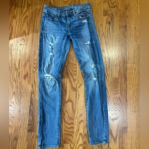 American Eagle Outfitters Light Blue Ripped Skinny Jeans